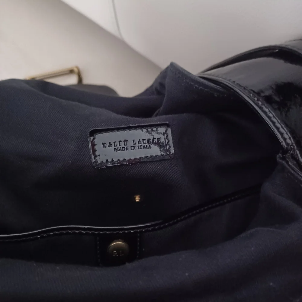 Ralph Lauren Black Patent Leather Backpack - Picture 5 of 10